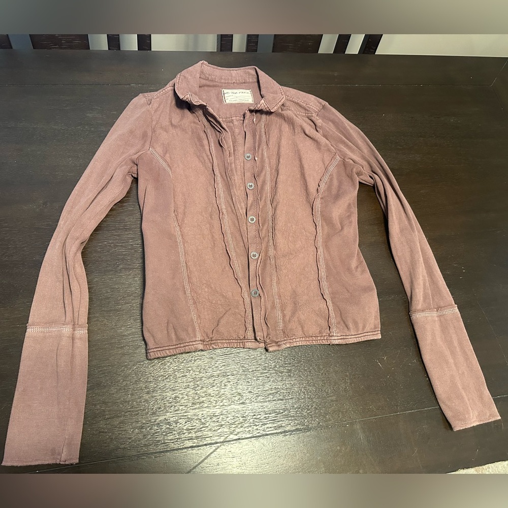 Free People Dusty Rose Button-Up Shirt